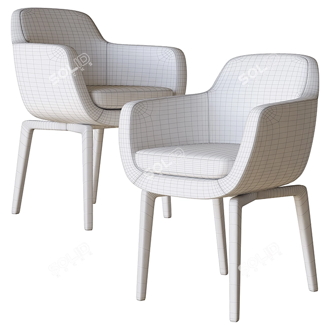 Elegant Belt Dining Chair 3D model image 3