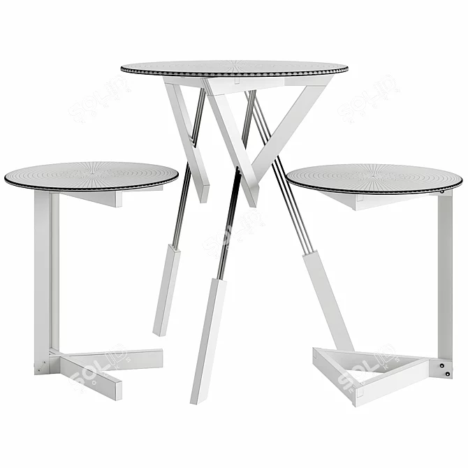 Szenegestell Table Set: Chic and Modern 3D model image 2