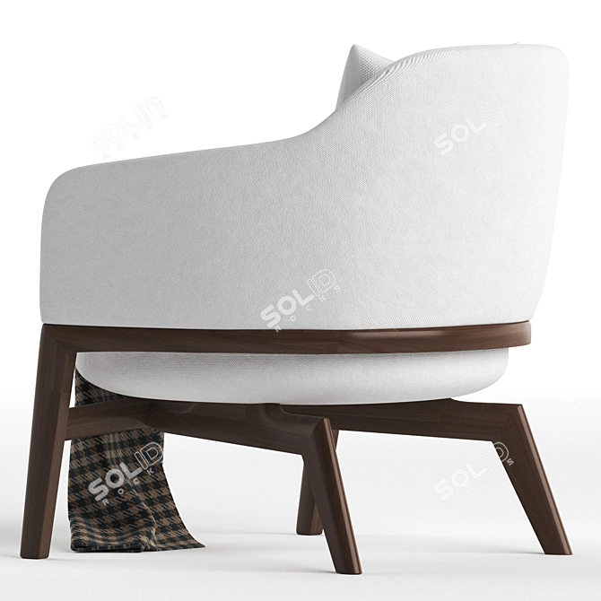 Piaval Macaron Armchair: Modern Elegance for Your Space 3D model image 3