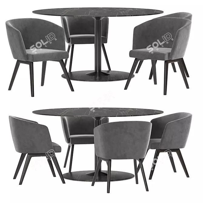 Modern Minotti Dining Set 3D model image 1