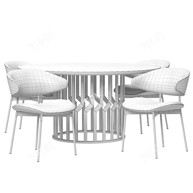 Luz Intreccio Dining Set 3D model image 3