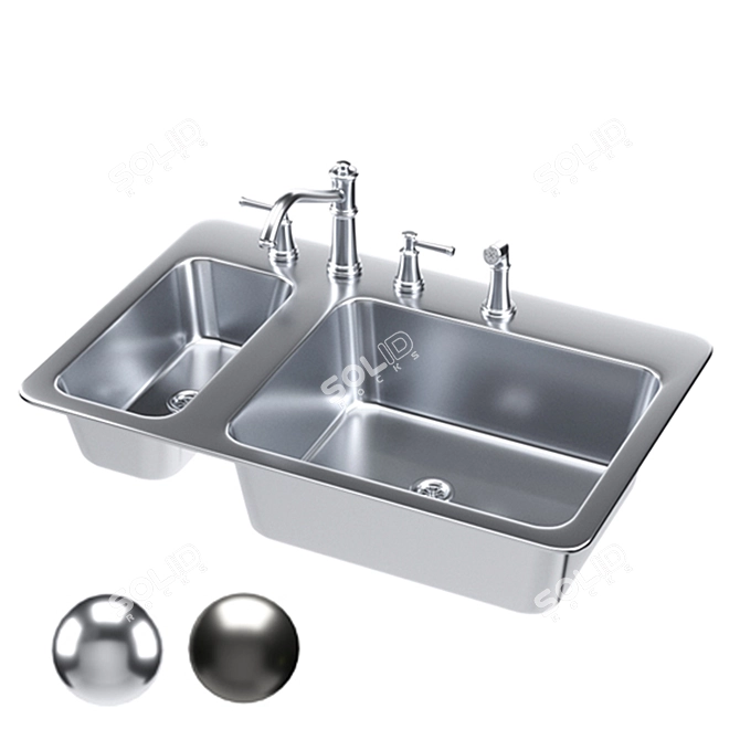 Modern MOEN Sink: Sleek Design & Maximum Functionality 3D model image 1