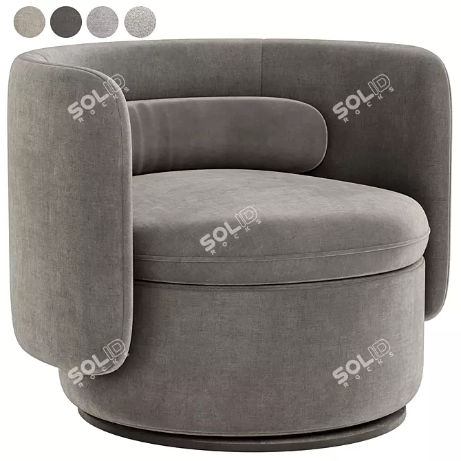 Italian Elegance at its Finest: Alessandra Swivel Armchair 3D model image 2