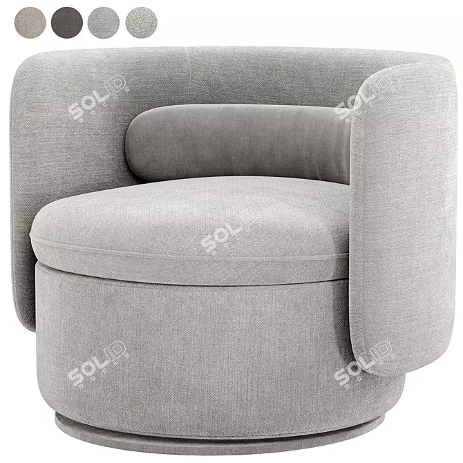 Italian Elegance at its Finest: Alessandra Swivel Armchair 3D model image 3