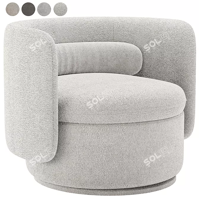 Italian Elegance at its Finest: Alessandra Swivel Armchair 3D model image 4