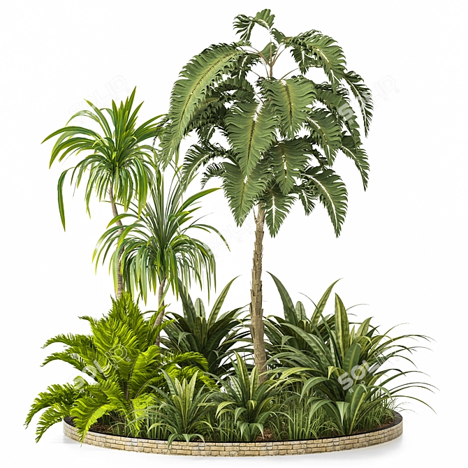 Tropical Garden Set 2015 3D model image 1