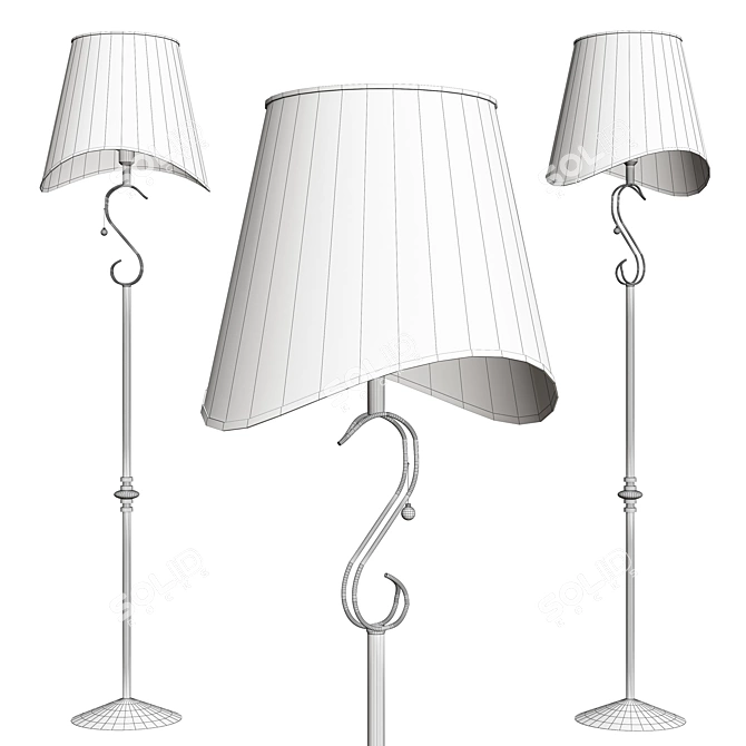 Sleek Hiper Lucy Floor Lamp 3D model image 3