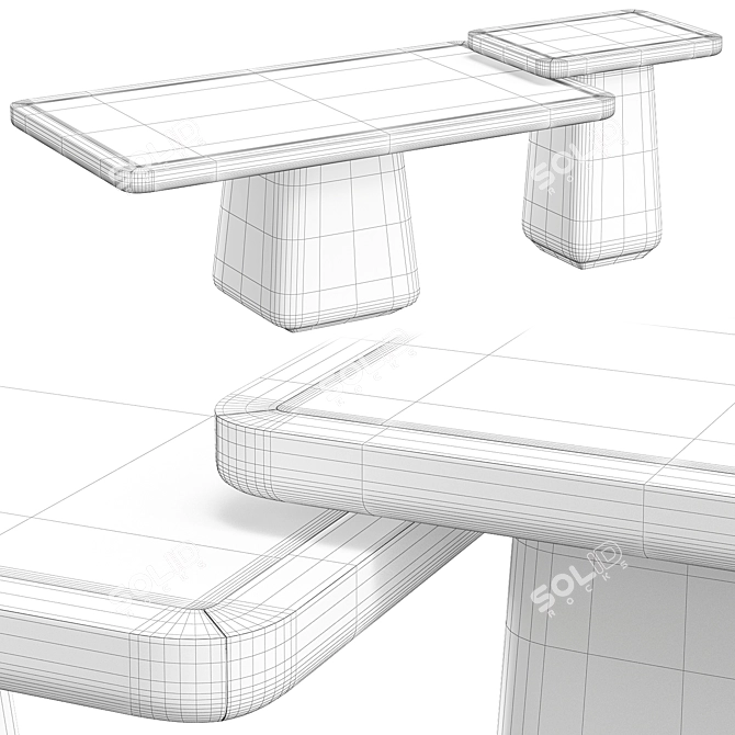 Modern Frank Center Table 3D model image 2