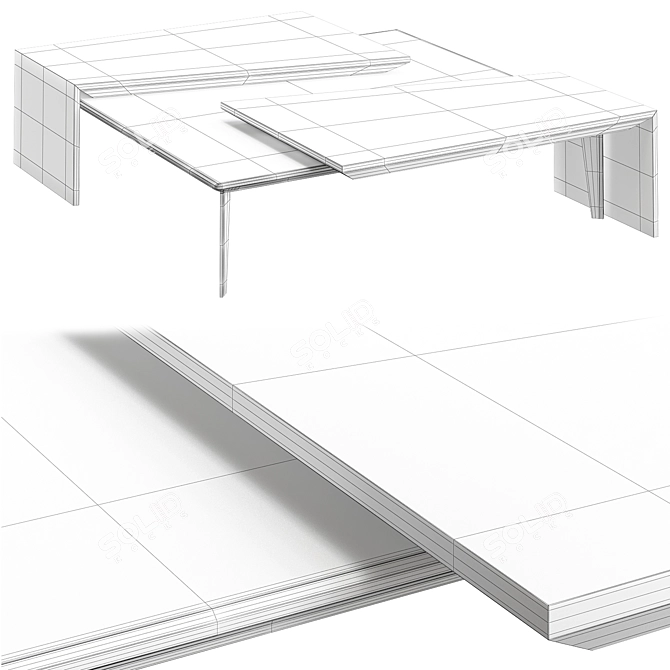 Sleek Pawson Center Table 3D model image 2