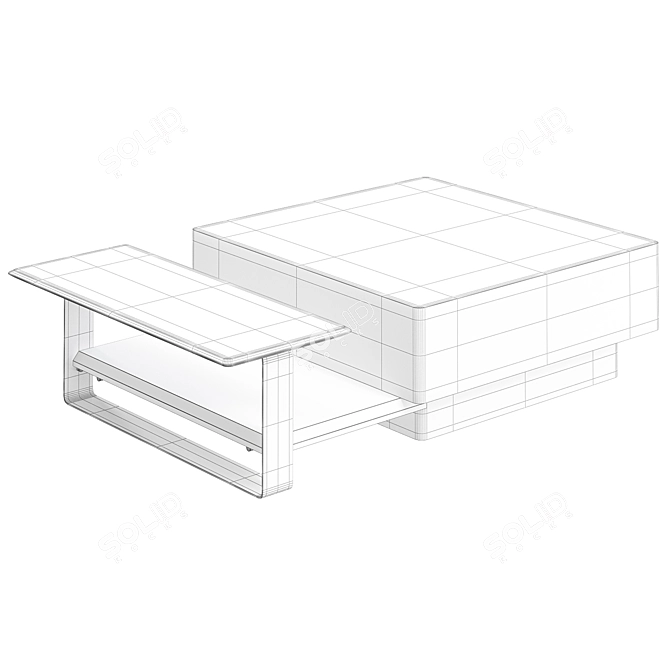 Modern Geometric Center Table 3D model image 2