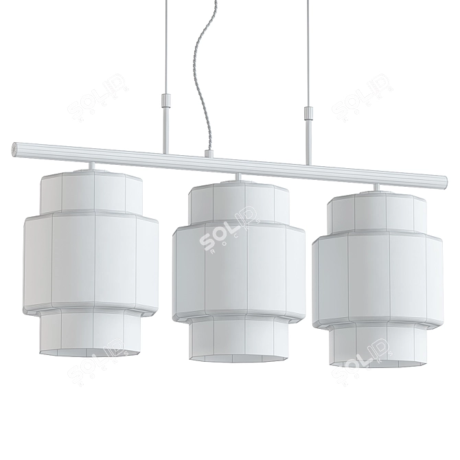 Elegant Ebbot 3-Light Glass Island 3D model image 2