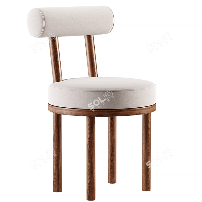 Sleek Moca Chair: Modern Design & Textured Finish 3D model image 3