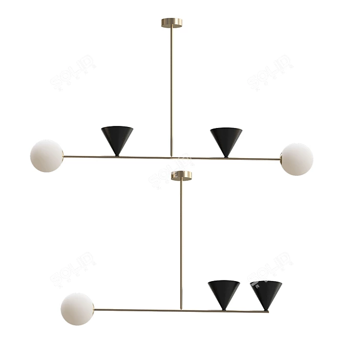 Elegant Balance Pendant Lamps 3D model image 1