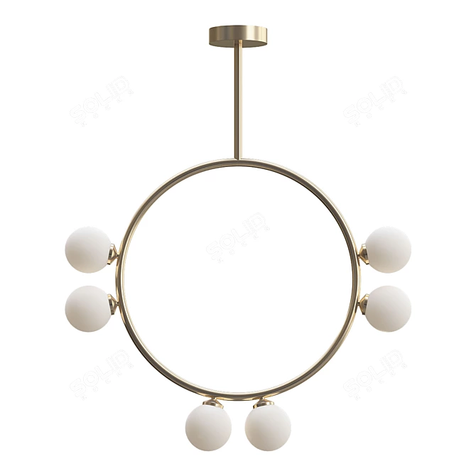 Sleek Circle Pendant Light 3D model image 2