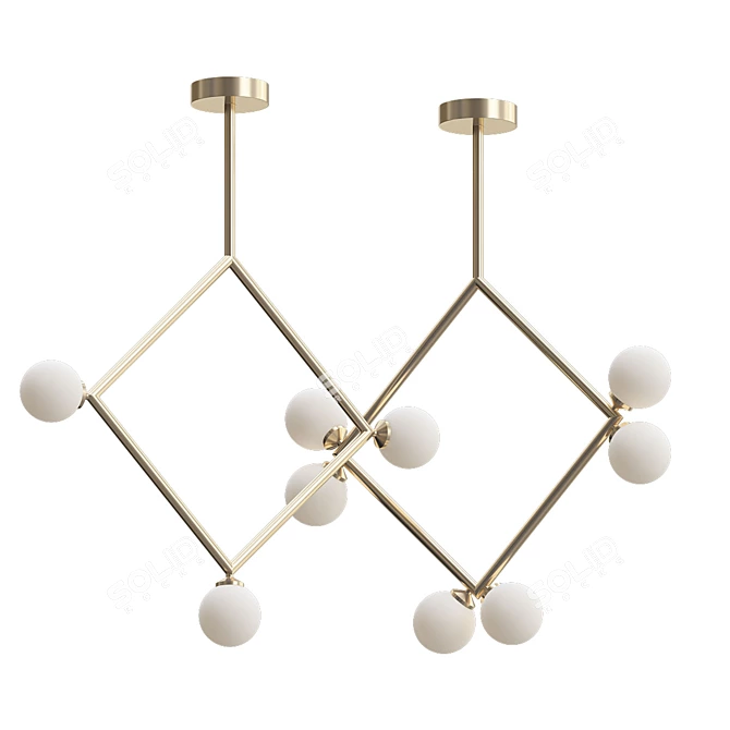 Elegant Rhombus Pendant Light 3D model image 1