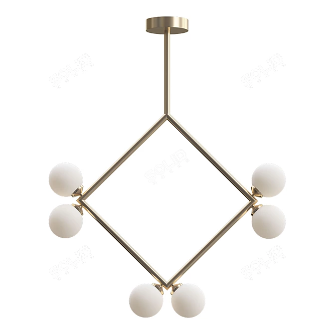 Elegant Rhombus Pendant Light 3D model image 2