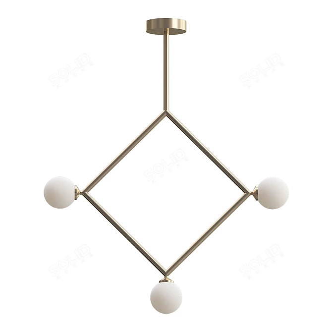 Elegant Rhombus Pendant Light 3D model image 3