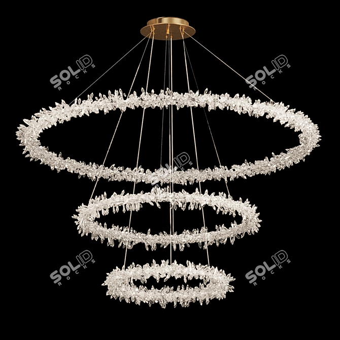 Triple Crystal Pendant Chandelier - Lorenza 3D model image 1