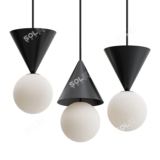 Elegant Harlequin Pendant Lamp 3D model image 1