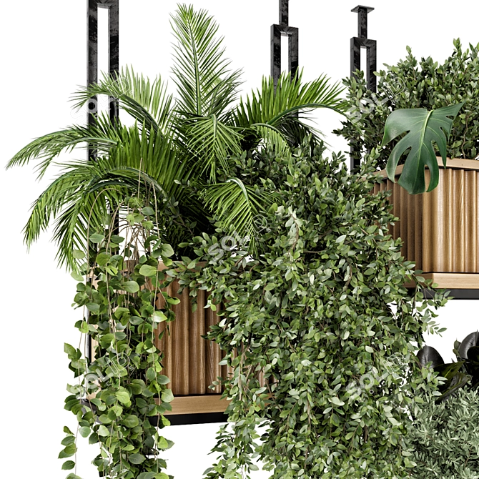 Metal Box Hanging Indoor Plants Set 3D model image 3