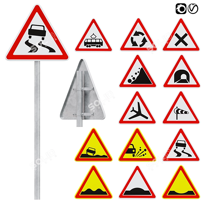 Warning Signs Pack 2: Highly Visible & Durable 3D model image 1