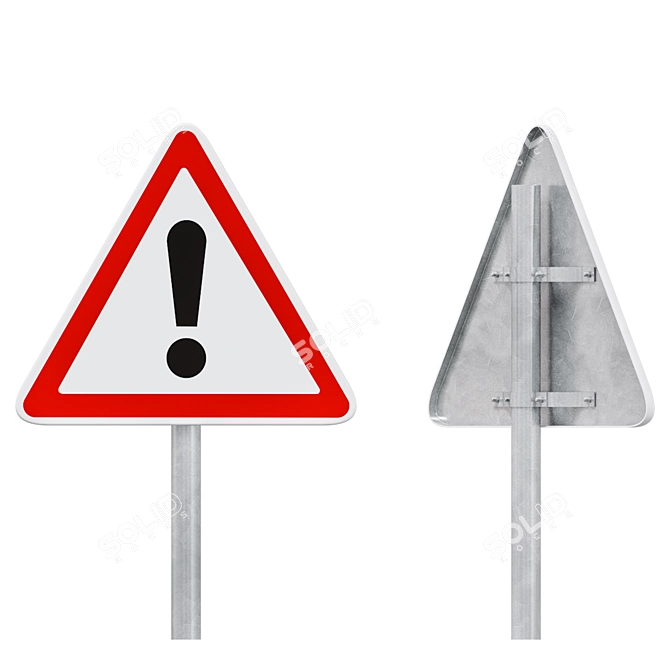 Warning Sign Set - 3 Pack 3D model image 2