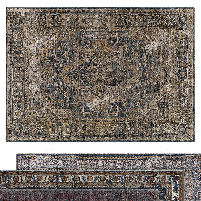 Elegant Vintage Rugs 3D model image 2