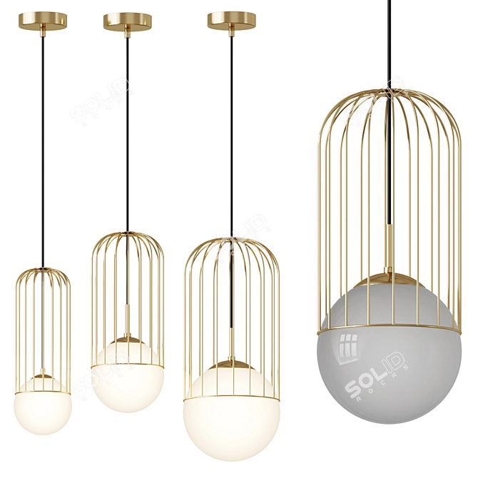 Elegant Telford Pendant Lights 3D model image 1