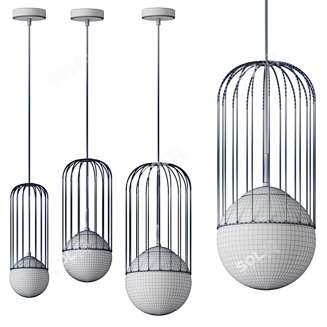 Elegant Telford Pendant Lights 3D model image 2