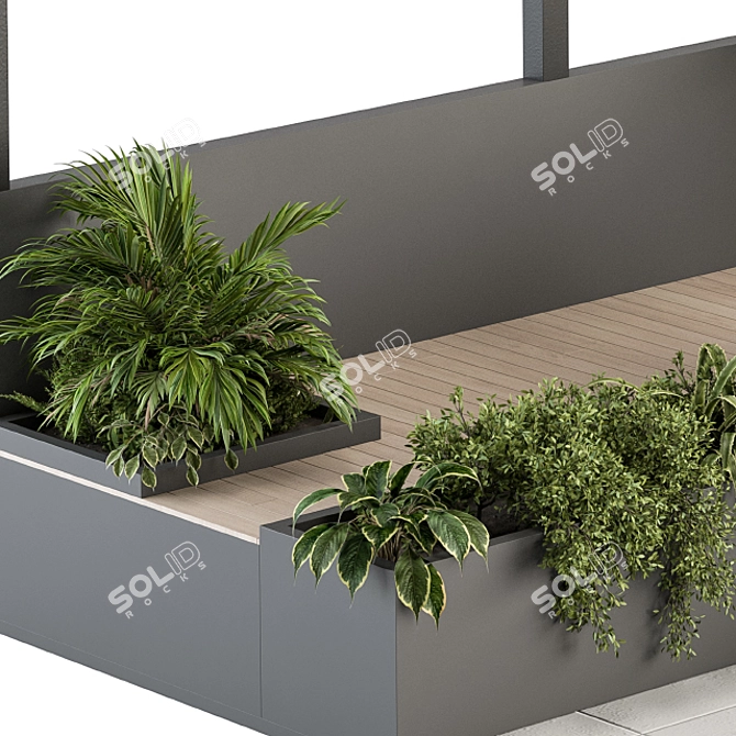 Roof Garden Furniture Set: Pergola 50 3D model image 3