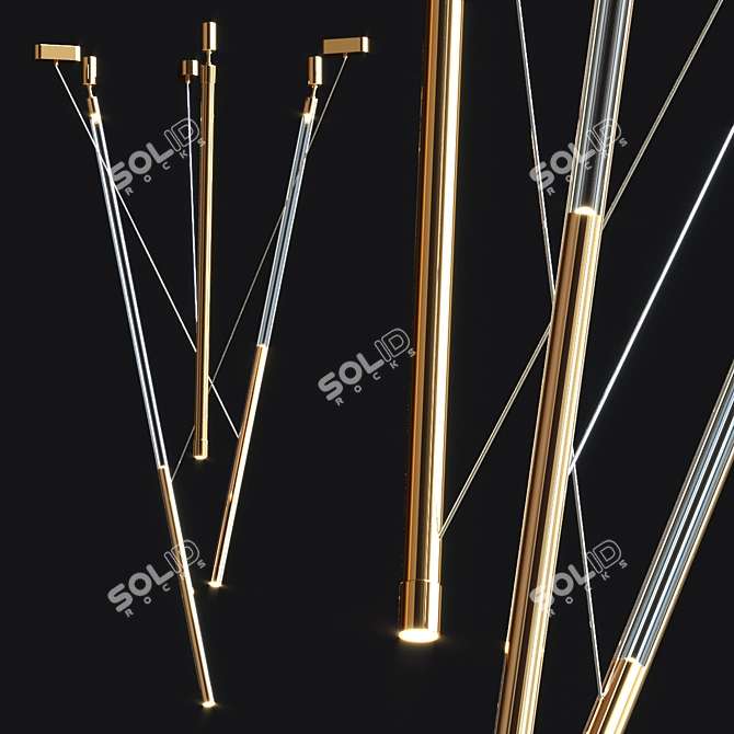 Elegant Glow: Henge Skyfall Chandelier 3D model image 1