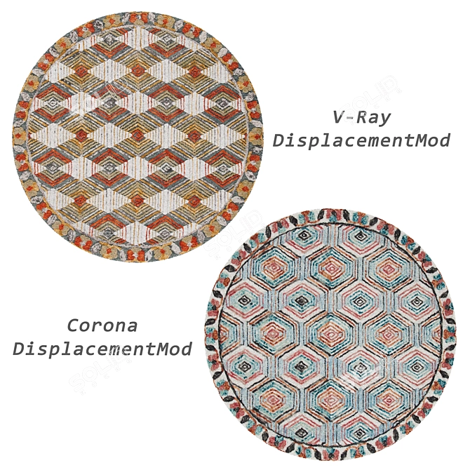 Round Rugs Set | 6 Unique Designs 3D model image 3