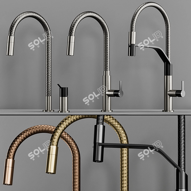 Gessi MESH Kitchen Faucet: Modern Elegance, Multiple Finishes 3D model image 1