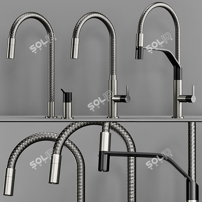 Gessi MESH Kitchen Faucet: Modern Elegance, Multiple Finishes 3D model image 2