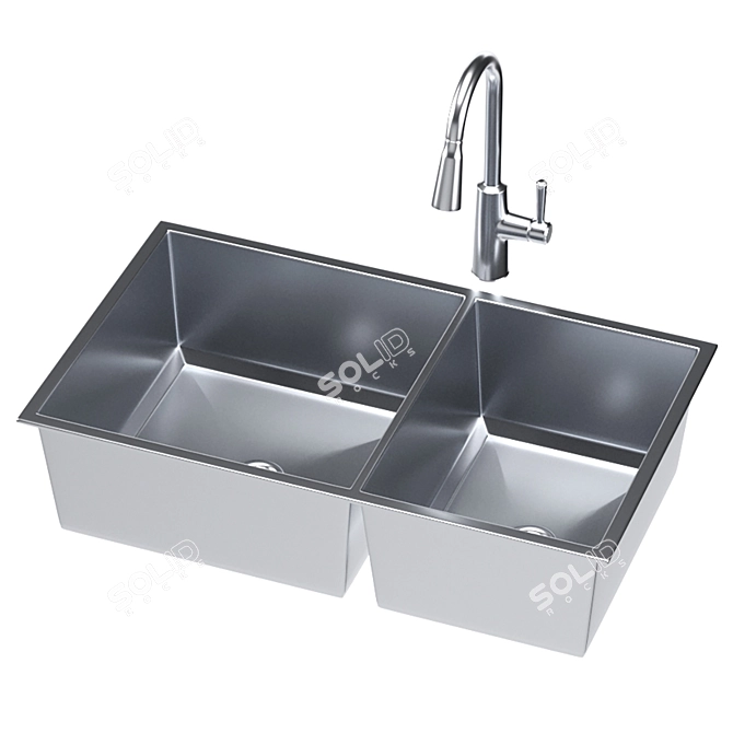 Title: Moen Sculpted Sink 05 3D model image 2