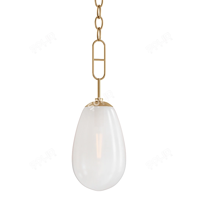 Vintage Brass Pendant Light 3D model image 1