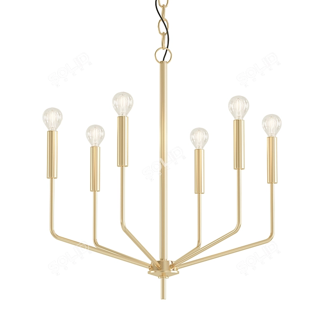 Elegant Bailey Chandelier - Timeless Illumination 3D model image 1