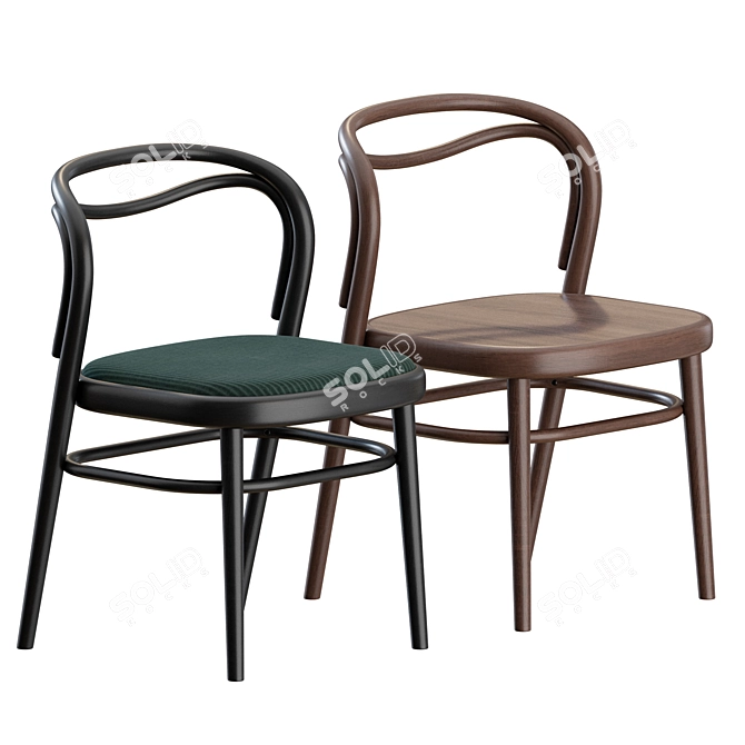 Elegant Beaulieu Chair by Gebrueder Thonet Vienna 3D model image 1