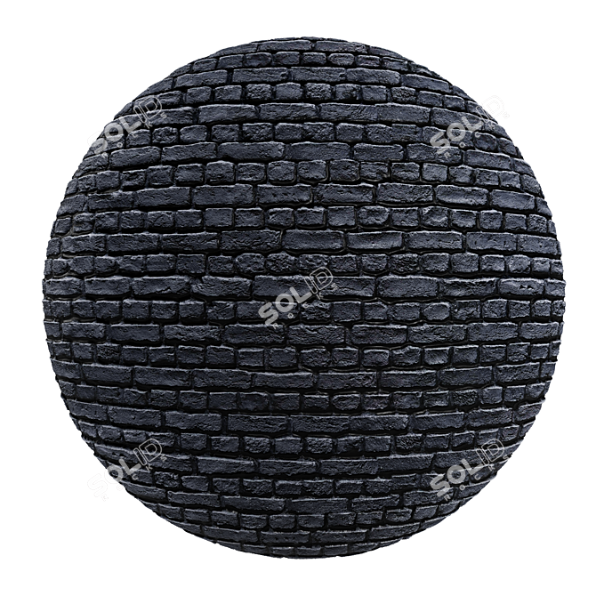 PBR Brick Loft Anthracite: HD Seamless Textures 3D model image 1