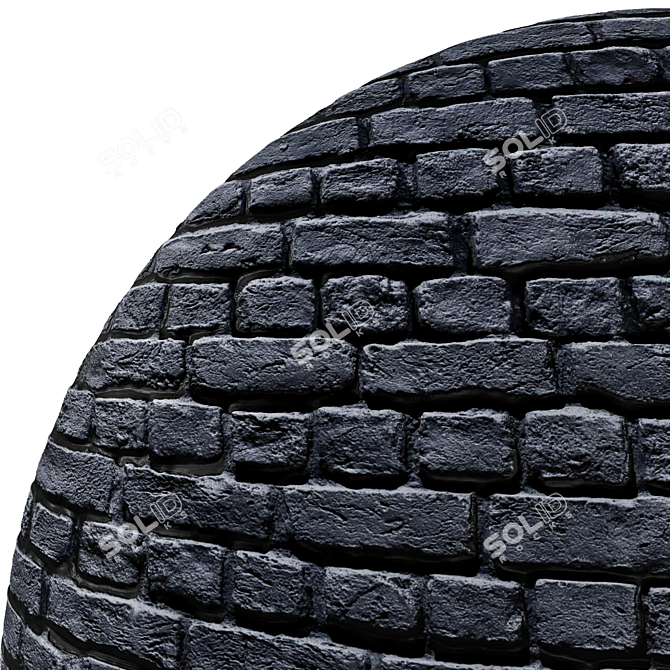 PBR Brick Loft Anthracite: HD Seamless Textures 3D model image 3