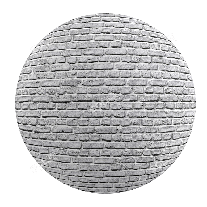 PBR Loft Blanca Brick: HD Seamless Textures 3D model image 1