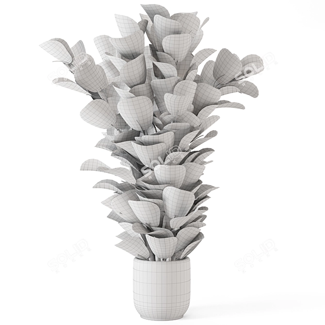 Rusty Concrete Pot Indoor Plants 3D model image 7