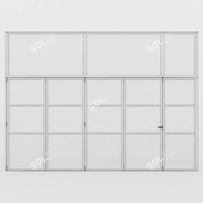 Sleek Aluminum Door 11 3D model image 7