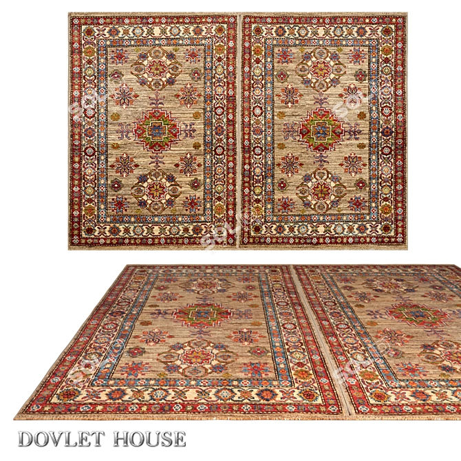 Luxury Kazakh Double Wool Carpet 3D model image 1