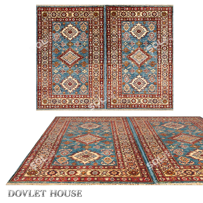 Double Carpet DOVLET HOUSE | Art 16290 - Luxurious Pair of Pakistani Wool Rugs 3D model image 1