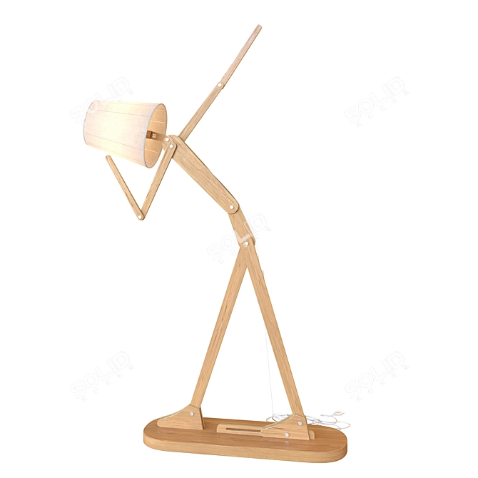 Wooden Mans Children's Floor Lamp 3D model image 4