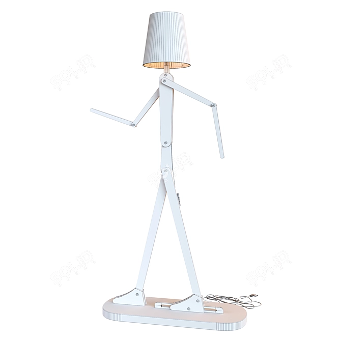 Wooden Mans Children's Floor Lamp 3D model image 6
