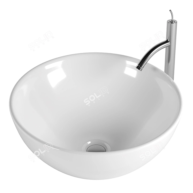 Elegant Roca Bol Countertop Basin 3D model image 1