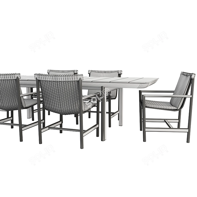 Elegant Outdoor Dining Set by Tribu 3D model image 3