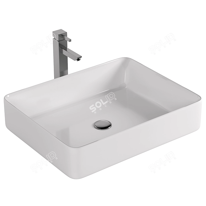 Koller Pool Kvadro (KR-0510-WB): Sleek Countertop Sink 3D model image 1